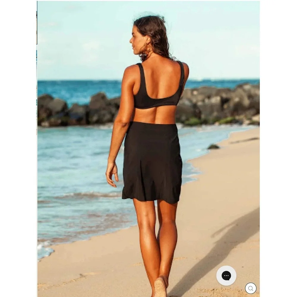 RipSkirt Hawaii‎ Black Wrap Skirt Length 2 XXL Beach Vacation Travel Resortwear